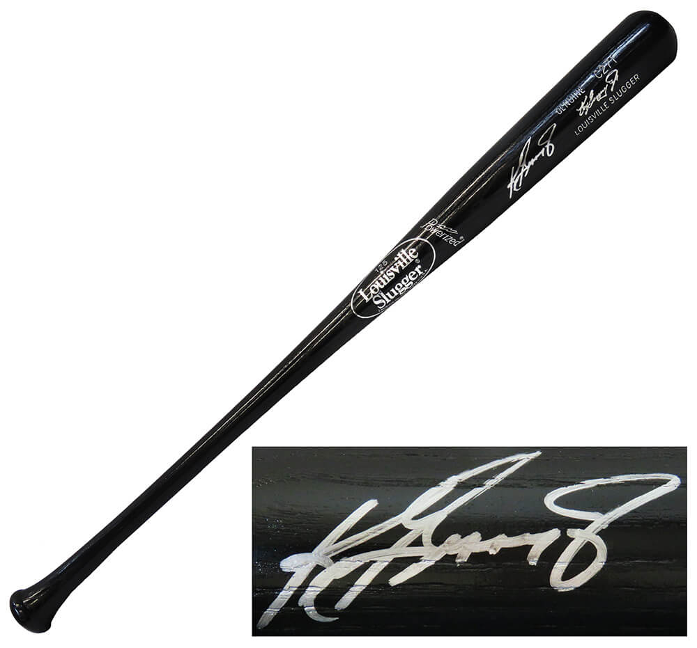 Ken Griffey Jr. Signed Louisville Slugger Game Model Black Engraved Baseball Bat (Beckett COA)