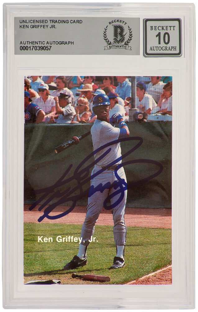 Ken Griffey Jr Signed Seattle Mariners 1989 Broder Cactus League All Stars Rookie Baseball Card #18 - (Beckett / Auto Grade 10)