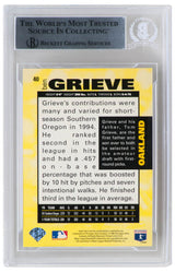 Ben Grieve Signed Oakland A's 1995 Collectors Choice Rookie Baseball Card #40 w/98 AL ROY - (Beckett Encapsulated)