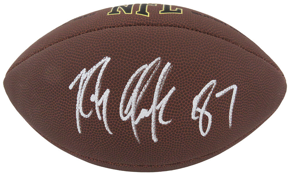 Rob Gronkowski Signed Wilson Super Grip Full Size NFL Football - (Radtke / Gronkowski Holo))