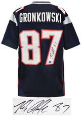 Rob Gronkowski Signed Navy Custom Football Jersey - (Radtke / Gronkowski Holo)