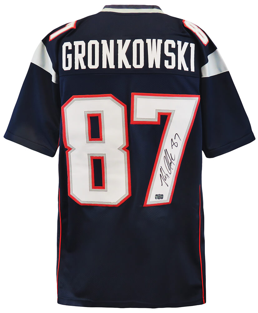 Rob Gronkowski Signed Navy Custom Football Jersey - (Radtke / Gronkowski Holo)