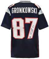 Rob Gronkowski Signed Navy Custom Football Jersey - (Radtke / Gronkowski Holo)
