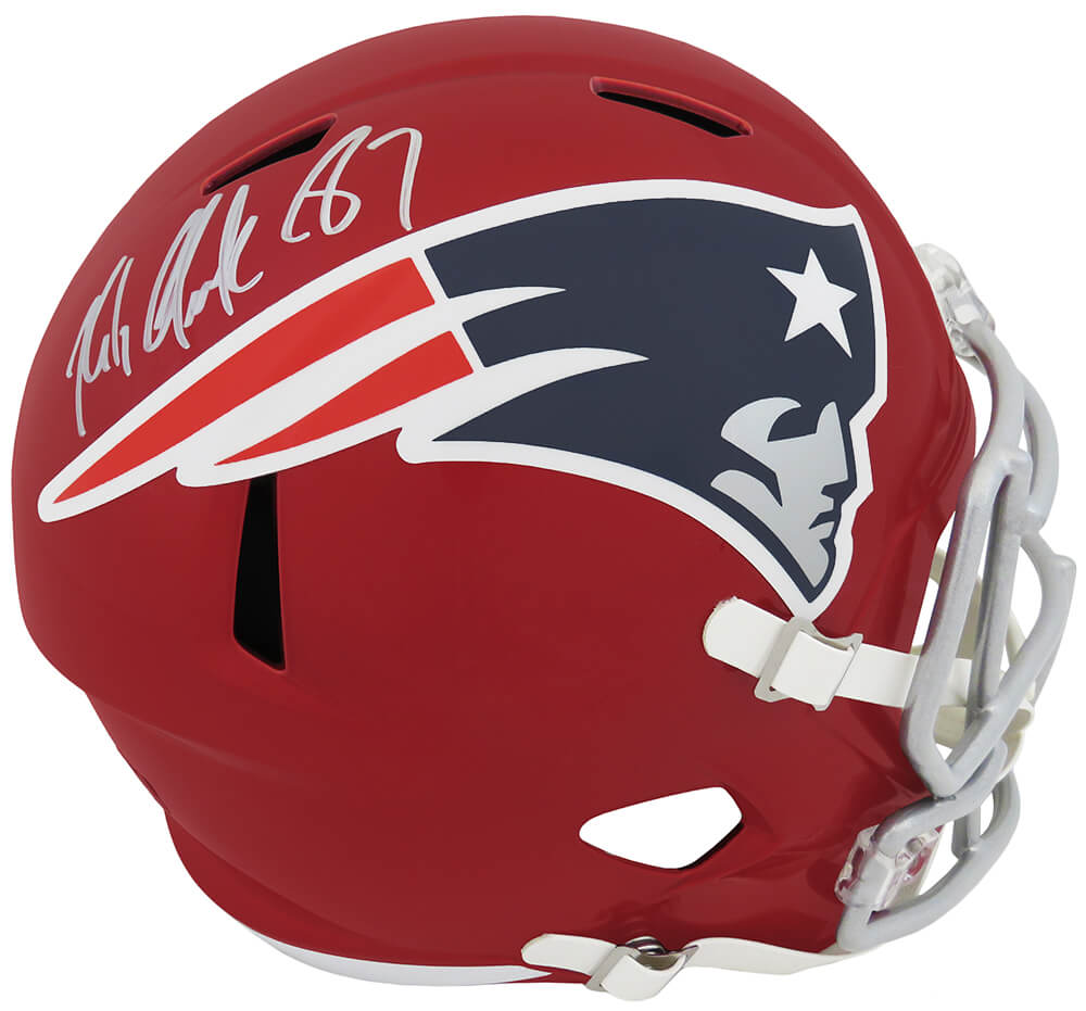 Rob Gronkowski Signed New England Patriots FLASH Riddell Full Size Speed Replica Helmet - (Radtke / Gronkowski Holo)