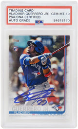 Vladimir Guerrero Jr Signed Blue Jays 2019 Topps Series 2 Rookie Baseball Card (No #) - (Vlad Holo)(PSA Encapsulated - Auto Grade 10)