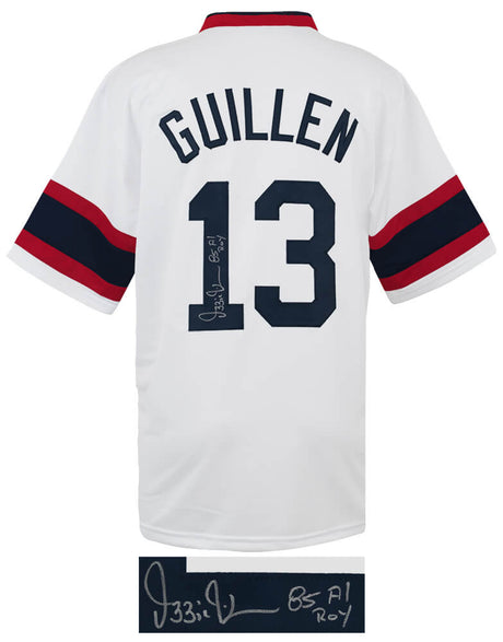 Ozzie Guillen Signed White Custom Baseball Jersey w/85 AL ROY