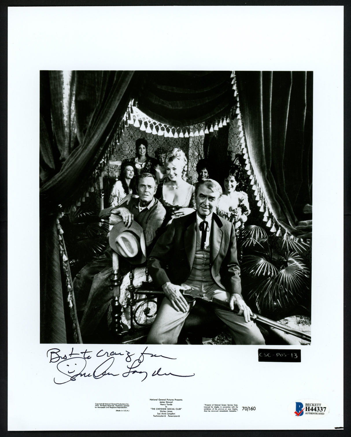 Sue Ane Langdon Autographed 8x10 Photo Actress "To Craig" Beckett BAS #H44337