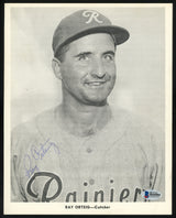 Ray Orteig Autographed 1956-59 Seattle Rainiers Popcorn 8x10 Premium Card 1956-59 Seattle Rainiers Beckett BAS #H44504