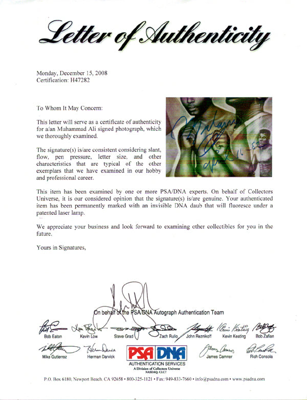 Muhammad Ali Autographed 8x10 Photo Vintage Signed In 1982 PSA/DNA #H47282