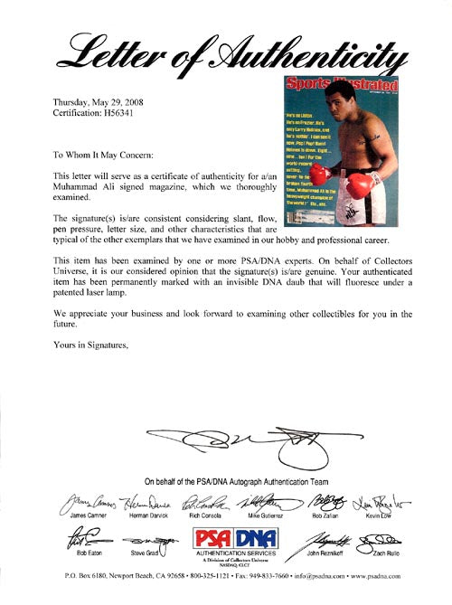 Muhammad Ali Autographed Sports Illustrated Magazine PSA/DNA #H56341