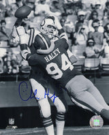 Charles Haley Signed San Francisco 49ers B&W Action vs Colts 8x10 Photo