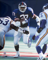 Rodney Hampton Signed New York Giants Blue Jersey Action 16x20 Photo