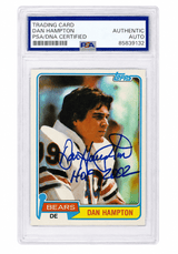 Dan Hampton Signed Bears 1981 Topps Rookie Football Card #316 w/HOF 2002 - (PSA Encapsulated)