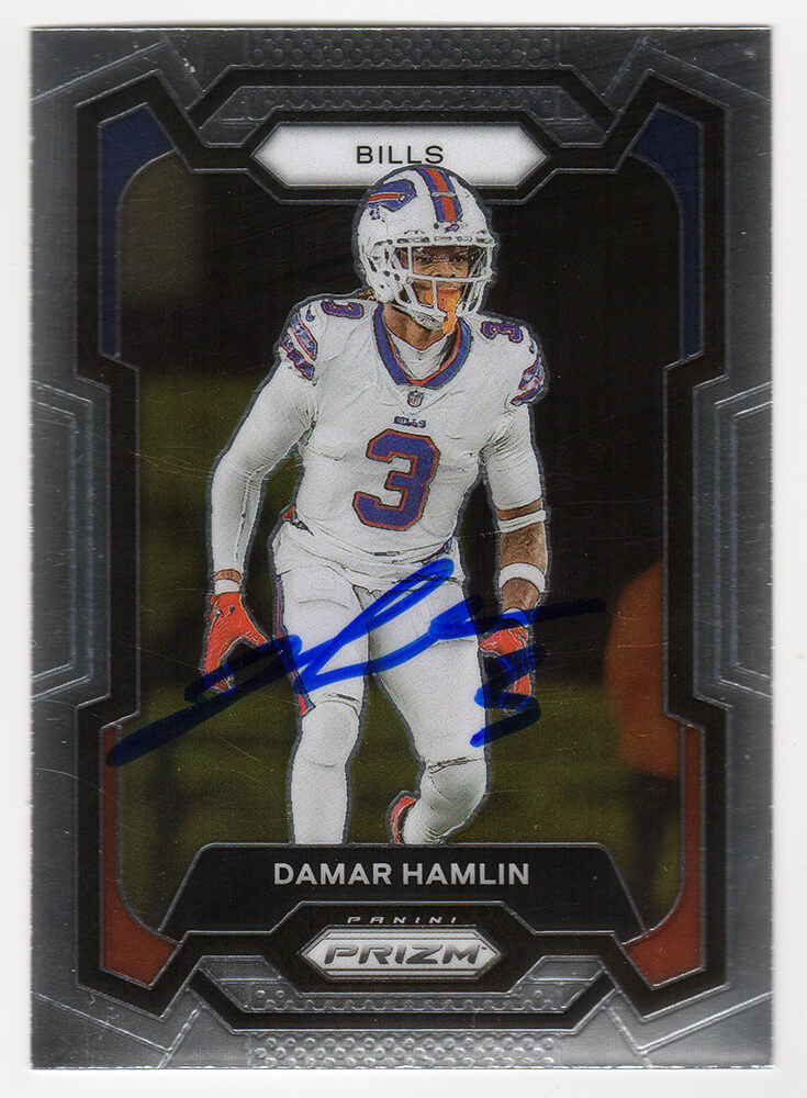 Damar Hamlin Signed Buffalo Bills 2023 Panini Prizm Football Trading Card #27