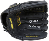 Bob Hamelin Signed Franklin Black Baseball Fielders Glove w/94 AL ROY