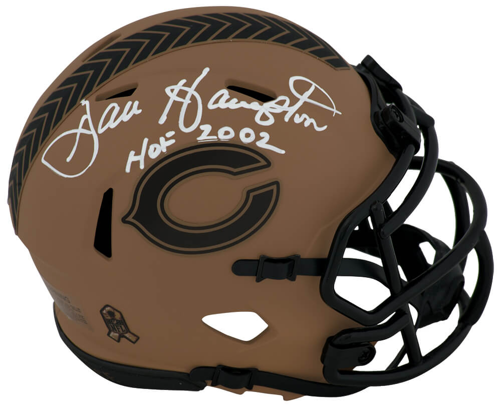 Dan Hampton Signed Chicago Bears 2023 SALUTE Riddell Speed Mini Helmet w/HOF 2002