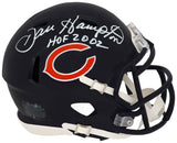 Dan Hampton Signed Bears Riddell Speed Mini Helmet w/HOF 2002 - (White Ink)