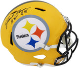 Jack Ham Signed Pittsburgh Steelers Throwback Gold Riddell Full Size Speed Replica Helmet w/HOF'88