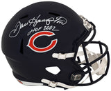 Dan Hampton Signed Bears Riddell Full Size Speed Replica Helmet w/HOF 2002 - (White Ink)