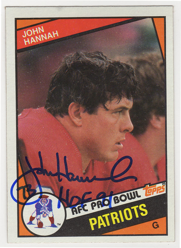 John Hannah Signed New England Patriots 1984 Topps Football Trading Card #137 w/HOF'91
