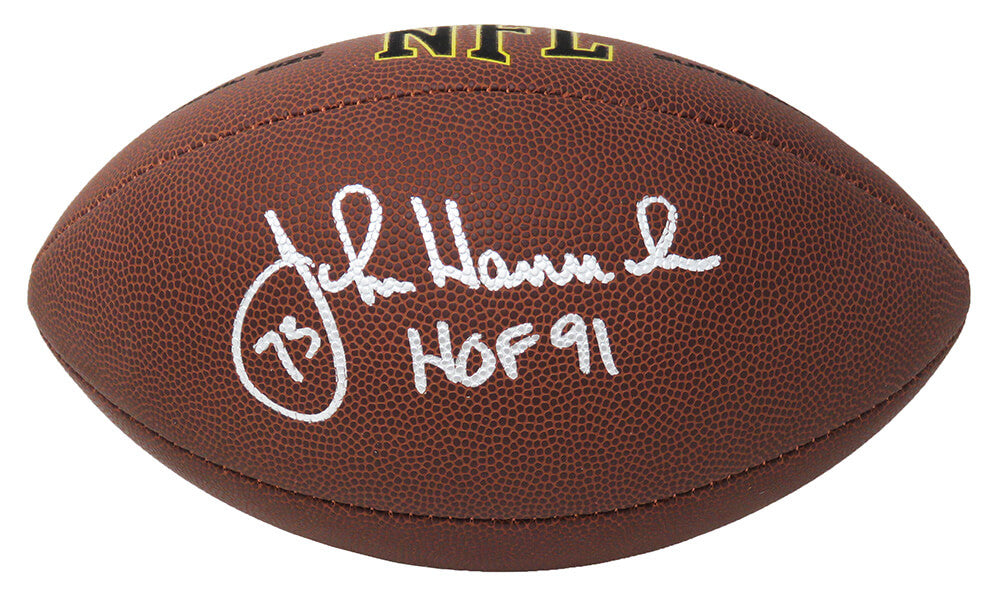 John Hannah Signed Wilson Super Grip Full Size NFL Football w/HOF'91