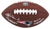 John Hannah Signed New England Patriots Brown Logo Football w/HOF'91
