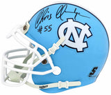 Chris Hanburger Signed North Carolina Tar Heels Schutt Mini Helmet