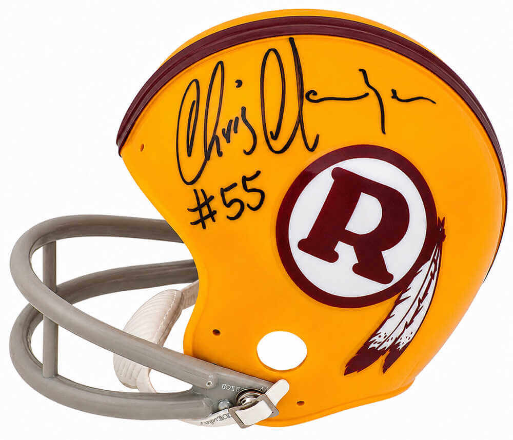 Chris Hanburger Signed Washington Yellow Throwback Riddell (VSR4) Mini Helmet