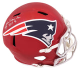 John Hannah Signed New England Patriots FLASH Riddell Full Size Speed Replica Helmet w/HOF'91