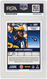Jaylen Harrell Signed Tennessee Titans (Michigan Wolverines Image) 2004 Score Rookie Football Card #385 - (PSA Encapsulated)