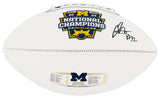 Jaylen Harrell Signed Michigan Wolverines 2023 National Champions Baden White Logo Football