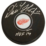 Dominik Hasek Signed Detroit Red Wings Logo Hockey Puck w/HOF'14