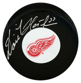 Dominik Hasek Signed Detroit Red Wings Medium Logo Hockey Puck