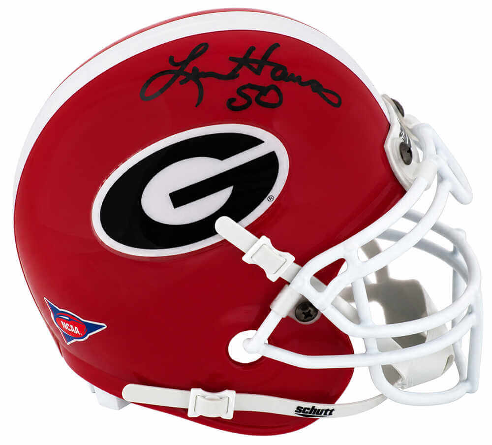 Len Hauss Signed Georgia Bulldogs Schutt Mini Helmet