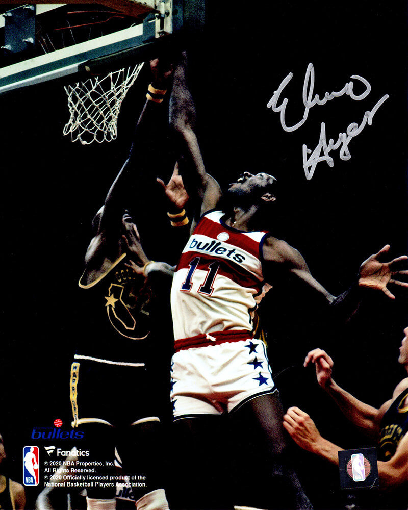 Elvin Hayes Signed Washington Bullets vs Warriors Action 8x10 Photo