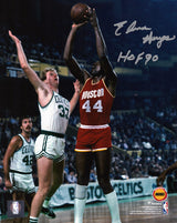 Elvin Hayes Signed Houston Rockets Shooting Against Larry Bird 8x10 Photo w/HOF'90