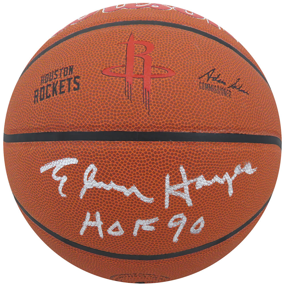 Elvin Hayes Signed Wilson Houston Rockets Logo NBA Basketball w/HOF'90