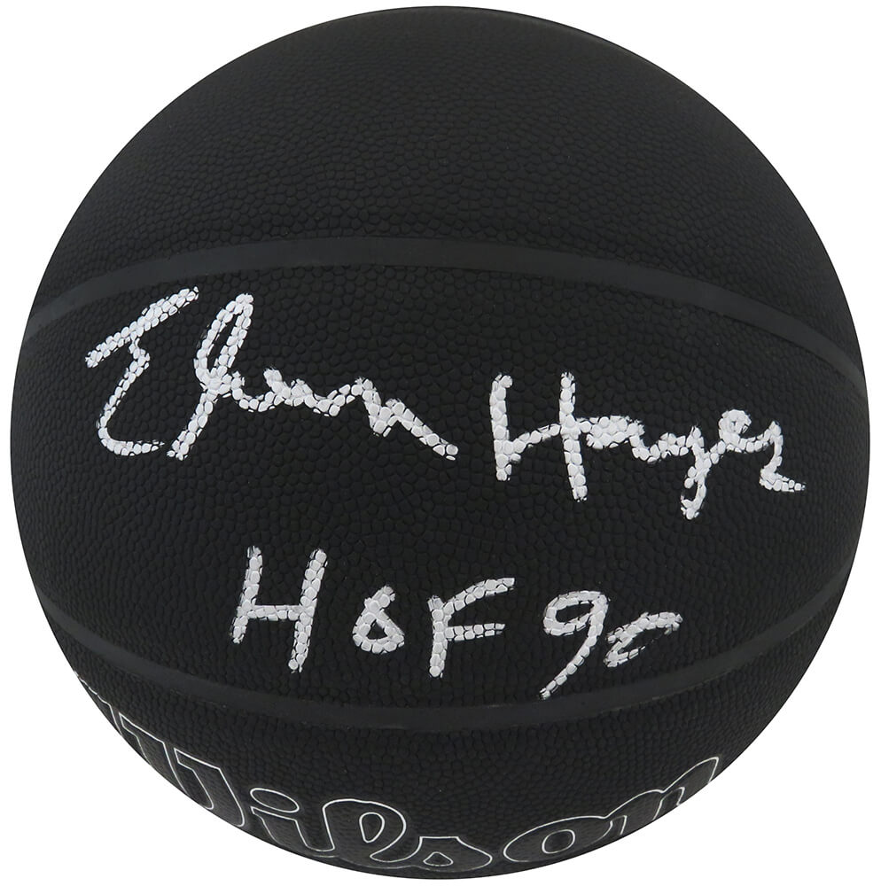 Elvin Hayes Signed Wilson I/O Black 75th Anniversary Logo NBA Basketball w/HOF'90