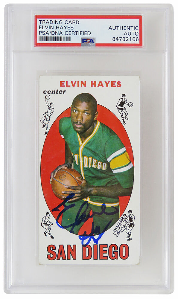 Elvin Hayes Signed 1969-1970 Topps Tall Boy Rookie Basketball Trading Card #75 - (PSA Encapsulated)