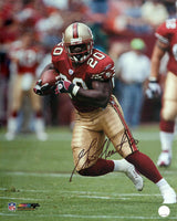 Garrison Hearst Signed San Francisco 49ers Red Jersey Action 16x20 Photo