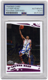 Luther Head Signed Houston Rockets 2006 Topps Chrome Rookie Basketball Card #208 - (PSA Encapsulated)