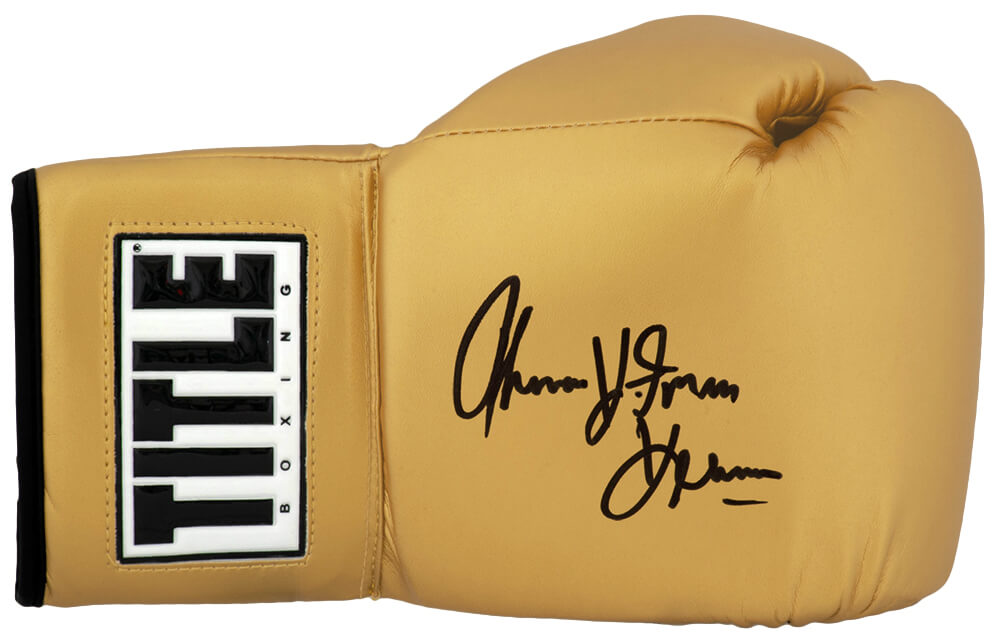 Thomas Hearns Signed Title Gold Boxing Glove w/Hitman