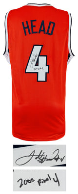 Luther Head Signed Orange Custom College Basketball Jersey w/2005 Final 4