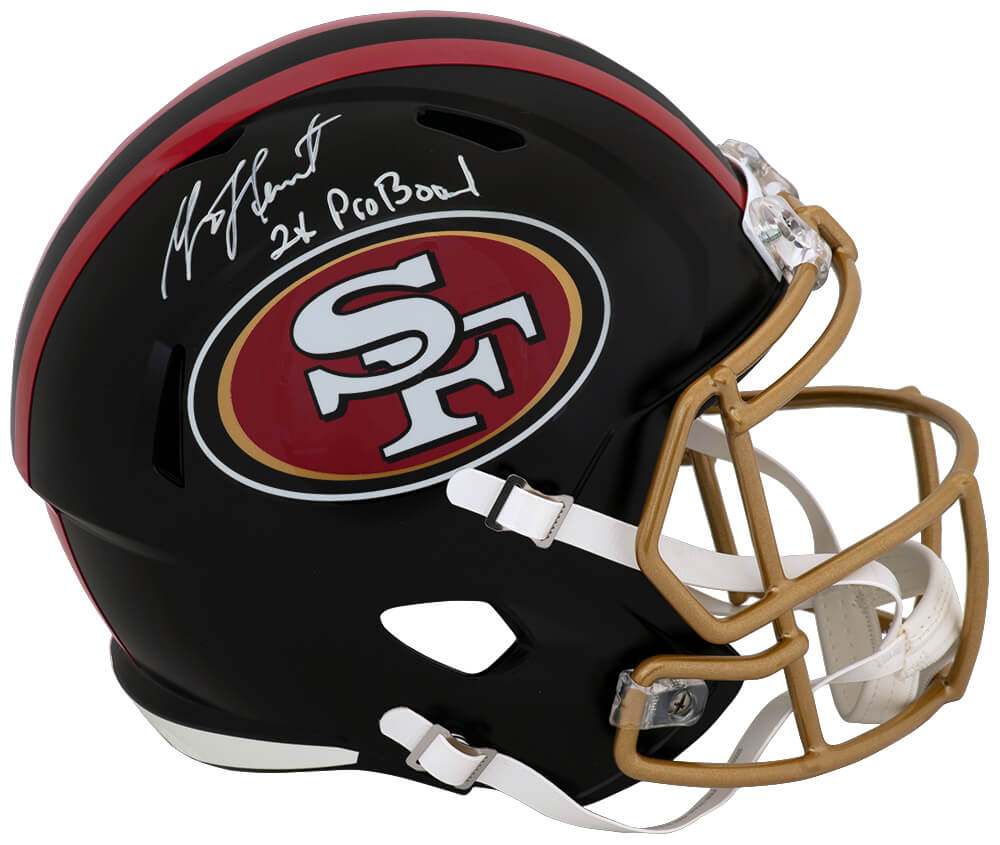 Garrison Hearst Signed San Francisco 49ers Rivalries Black Riddell Full Size Speed Replica Helmet w/2x Pro Bowl