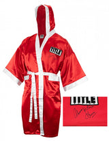 Thomas Hearns Signed Title Red With White Trim Boxing Robe w/Hitman