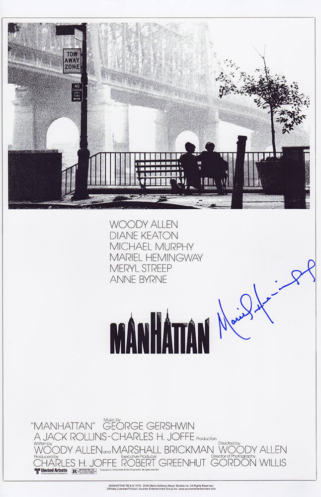 Mariel Hemingway Signed Manhattan 11x17 Classic Movie Poster