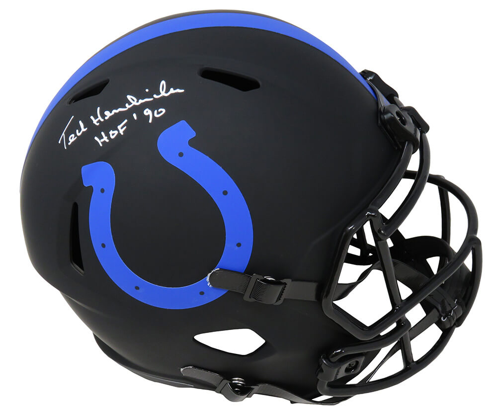 Ted Hendricks Signed Colts Eclipse Black Matte Riddell Full Size Speed Replica Helmet w/HOF'90