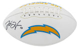 Justin Herbert Signed Los Angeles Chargers Jarden White Logo Football - (Fanatics)