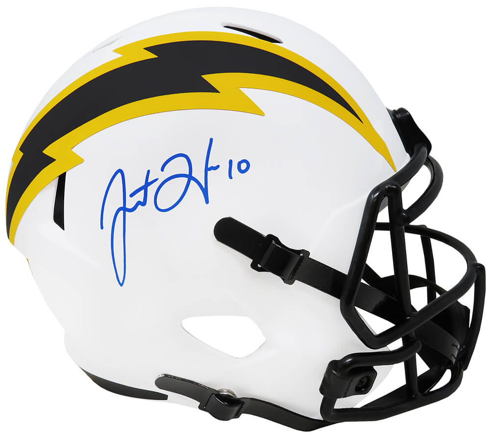 Justin Herbert Signed Los Angeles Chargers Lunar Eclipse Riddell Full Size Speed Replica Helmet (Beckett)