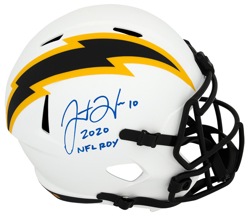 Justin Herbert Signed Los Angeles Chargers Lunar Eclipse Riddell Full Size Speed Replica Helmet w/2020 NFL ROY - (Beckett)